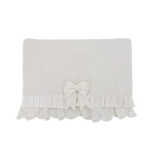 CdCasa Funda para Respaldo de Silla con Volantes, Funda de Silla Comedor, Decoraciones de Mesa, Cubiertas para Silla Romántico Rústico Shabby Chic - Volantes/Encaje - 46x34 - Blanco