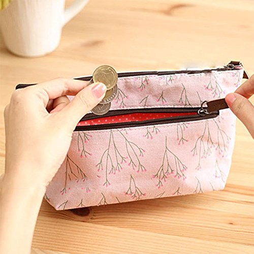 Cdet Bolso de cosméticos Estilo pequeño Floral Cosmetic Bag Floral Pack de Gran Capacidad Mujer,Azul