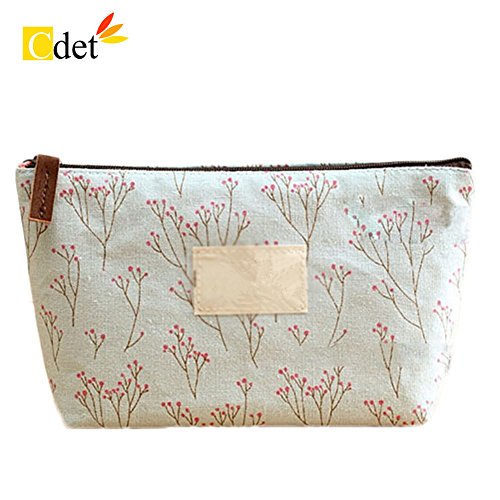 Cdet Bolso de cosméticos Estilo pequeño Floral Cosmetic Bag Floral Pack de Gran Capacidad Mujer,Azul