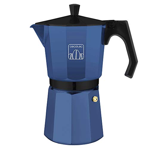 Cecotec cafetera Italiana Mimoka 1200 Blue. Fabricada en Aluminio Fundido, Apta para Todo Tipo de cocinas, para 12 Tazas de café