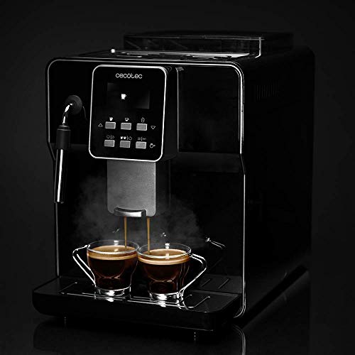 Cecotec cafetera megautomática Power Matic-ccino 6000 Serie Nera. 19 Bares,1-2 cafés, Sistema de rápido Calentamiento, Pantalla LCD, depósito café 250 gr, Molinillo Integrado, 1350 W