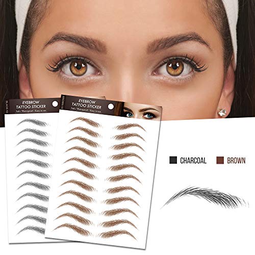 Cejas Falsas Etiqueta engomada, Cejas Auténticas con Forma De Cabello 4D, Pegatinas De Cejas Duraderas Sin Daños De Larga Duración para Varias Formas De Cara，maquillaje mujer