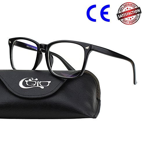 CGID CT82 Gafas con Cuernos Grandes para Protección contra Luz Azul, Consigues Dormir Mejor, Anti Fatiga por Deslumbramiento