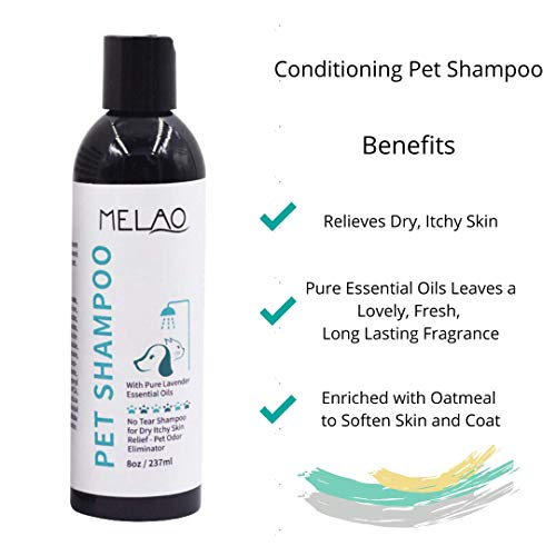 Champú y acondicionador natural para perros | calma y calma la piel irritada | con harina de avena colodial y aceites esenciales naturales | seguro, suave y agradable para cachorros y mascotas mayores