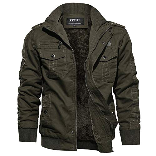 Chaqueta de Manga Larga de los Hombre Lavado Chaqueta Militar Gran tamaño Escudo Transpirable táctico BaZhaHei Invierno Abrigo Casual con Capucha de Lana Capa Jacket Parka Pullover