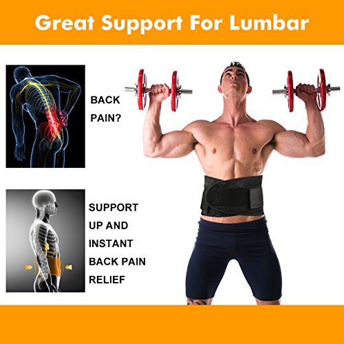 Charminer Cinturón Lumbar Soporte Lumbar para la Espalda Ayuda de la Cintura para Aliviar El Dolor de Espalda y Prevenir Daños, Faja Ayuda a Aliviar Dolor y Lesiones, Hernia de Disco, Unisex Negr