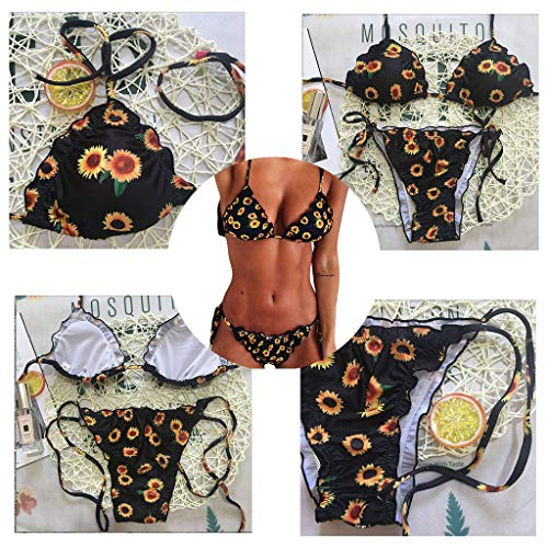 CheChury Traje de Baño Bikini Mujer 2020 Bohemio Push Up con Relleno Tirantes Ajustables Dos Piezas Tops de Bikini Estampado Acolchado Baño Ropa de Playa