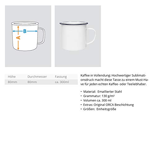 Chorchester Löwen - Taza esmaltada, diseño de león, esmalte, Blanco, talla única