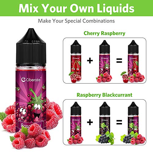 Ciberate, 3 paquetes de Multi Fruit E Liquid Vape Liquid para Vape E Cigarrillos, Vape Starter Kits Vape con Liquid Vape E Juice para E Cig, (Frambuesa + Cereza + Grosella negra), Sin nicotina