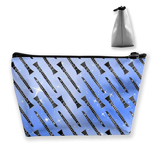 Clarinete instrumento musical casos de viaje portátil bolsas de maquillaje trapecio organizador