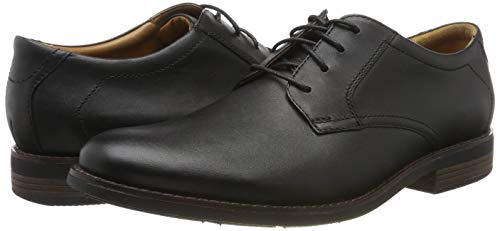 Clarks Becken Lace, Zapatos de Cordones Brogue para Hombre, Piel Negra, 43 EU