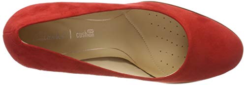 Clarks Kaylin Cara, Zapatos de Tacón para Mujer, Rojo (Red Suede Red Suede), 40 EU