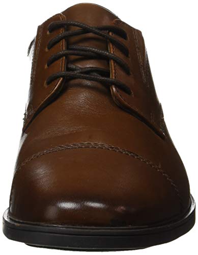 Clarks Tilden Cap, Zapatos de Cordones Derby para Hombre, Marrón (Dark TanLea), 44 EU