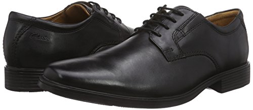 Clarks Tilden Plain, Zapatos Derby para Hombre, Negro (Black Leather), 42 1/2 EU