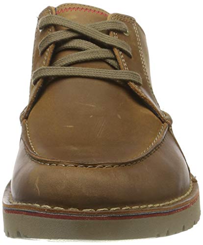 Clarks Vargo Vibe, Zapatos de Cordones Derby para Hombre, Braun Dark Tan Lea Dark Tan Lea, 44 EU