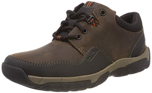 Clarks Walbeck Edge II, Zapatos de Cordones Derby para Hombre, Marrón (Brown Leather), 45 EU