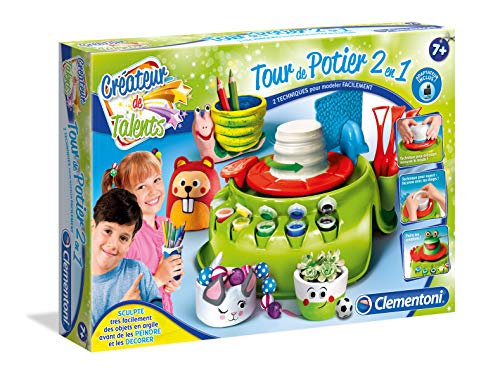 Clementoni- Créateur De Talents - Tour De Potier 2 En 1-Avec Chargeur, Multicolor (52312)