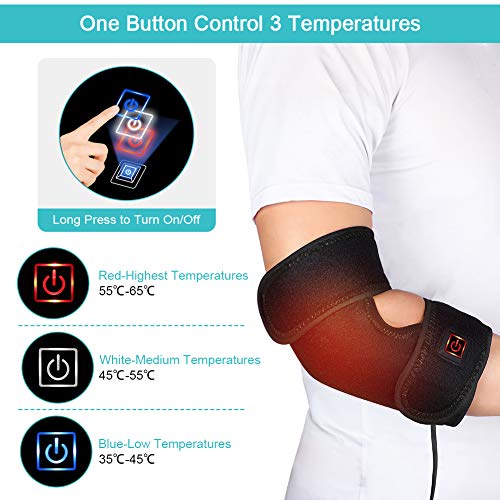 Codera Ajustable, Terapia de Calor para Codo, Codera Calor, Bolsillo de Malla Incorporado para Terapia de Frío, Alivio del Dolor para Lesiones de Codo, Esguince, Tendinitis, Artritis