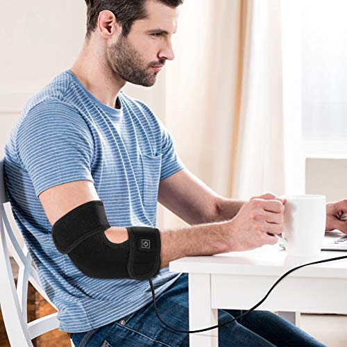 Codera Ajustable, Terapia de Calor para Codo, Codera Calor, Bolsillo de Malla Incorporado para Terapia de Frío, Alivio del Dolor para Lesiones de Codo, Esguince, Tendinitis, Artritis