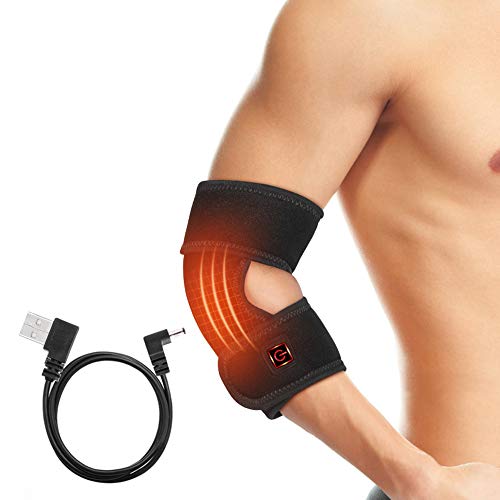 Codera Ajustable, Terapia de Calor para Codo, Codera Calor, Bolsillo de Malla Incorporado para Terapia de Frío, Alivio del Dolor para Lesiones de Codo, Esguince, Tendinitis, Artritis