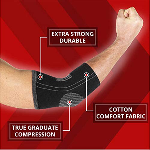 Codera de Compresión en Algodón, Soporte para Artritis, Tendinitis, Epicondilitis, Dolores Articulares. Deportiva; para Tenistas y Golfistas, Crossfit, Voleibol, Calistenia. Unisex Antialérgico.