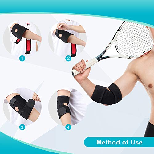 Codera Soportes Deportivas, Codera Tendinitis para Artritis con Ajustable Dobles de Resortes Compresión de Codo para Esguince Artritis, Codo golfista Tenista Aliviar los dolor, talla única