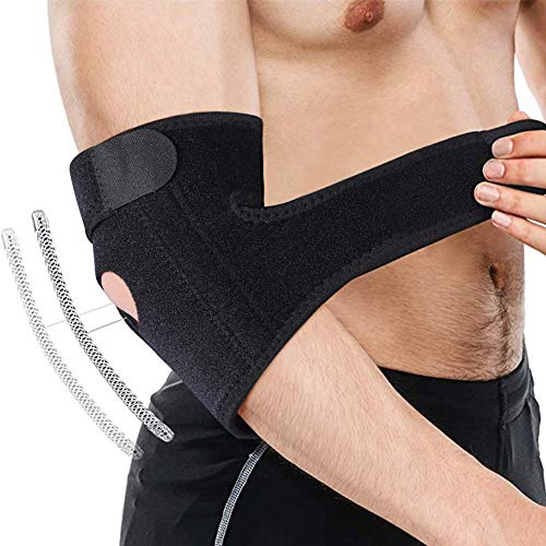 Codera Soportes Deportivas, Codera Tendinitis para Artritis con Ajustable Dobles de Resortes Compresión de Codo para Esguince Artritis, Codo golfista Tenista Aliviar los dolor, talla única