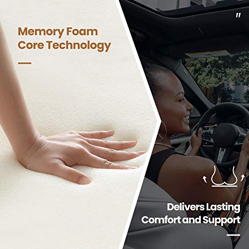 Cojin Asiento Coche Universal Espuma de Memoria Súper Suave Cómodo, Cojín de Seda de Hielo con Orificio de Aire de Malla, Coche Protector de Asiento Delantero, Ideal para Oficina Hogar Coche