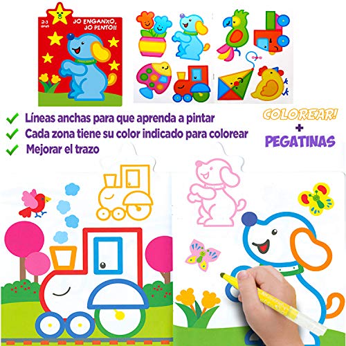 Coleset Manualidades Niños 3 Años Pinturas para Niños Ceras de Colores Rotuladores Lapices Entretenimiento Libros Colorear Niños 2 Años Cuadernos Colorear Niños Dibujos Colorear Papeleria Infantil