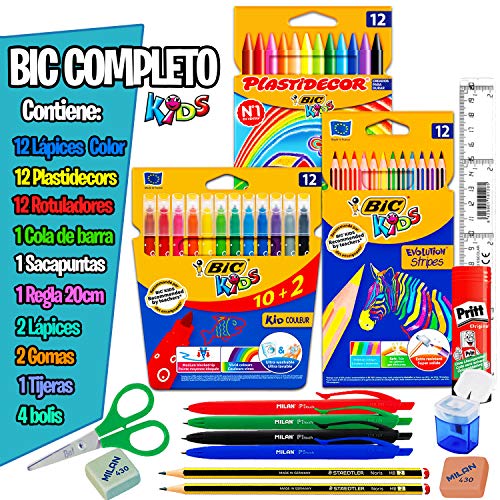 Coleset Pack Material Escolar Primaria Set Vuelta al Cole Kit Escolar Infantil Lote Materiales Escolares Kawaii Material Colegio Papeleria Bonito Utiles Escolares Barato Completo Sets Colores niños