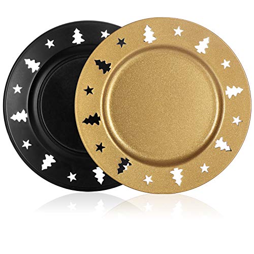 com-four® 3X Platos Decorativos - Plato Decorativo de Navidad, Posavasos pequeño, Plato de Regalo Noble para Navidad, Plato de Colores para Año Nuevo - Ø 20 cm