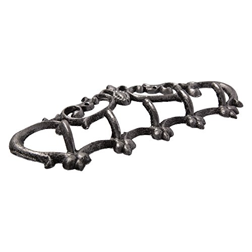 Comfify Colgador de Pared de Hierro Fundido -Diseño Vintage con 5 Ganchos - Llaves, Toallas - Montado en la Pared, Metal, Trabajo Pesado, Rústico, Vintage, Idea de Regalo Decorativo - Negro Plata