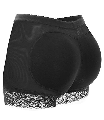 COMFREE Braguitas Moldeadoras Levanta Gluteos Ropa Interior Sin Costuras Lencería Reductora Bragas Control con Almohadillas Ajustable Calzoncillos Elástico Shapewear para Mujer Negro S