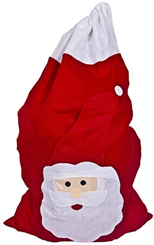 CONJUNTO DE PAPÁ NOEL CONJUNTO DE ACCESORIOS DE DISFRACES DE LUJO PAPÁ NOEL ACCESORIOS COMPLETOS DE 7 PIEZAS - QUE INCLUYE PELUCA + BARBA + GUANTES + GAFAS + CEJAS + SACO DE SANTA + CAMPANA