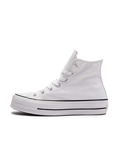 Converse Chuck Taylor CTAS Lift Hi, Zapatillas para Mujer, Blanco (White/Black/White 102), 37 EU