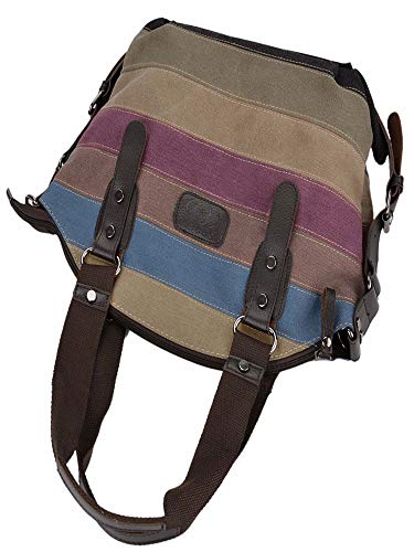 Coofit Bolsos de Mujer Bolso Bandolera Multicolor Rayas Lona Bolso Hombro Mujer Bolso Bandolera Bolso Totalizador