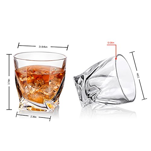 Cooko Twist Vasos de Whisky Juego de Vasos Ultra-Clarity, Apto Para Lavavajillas, Regalos de Vino, Juego de 2 (300ML/10.6 oz)