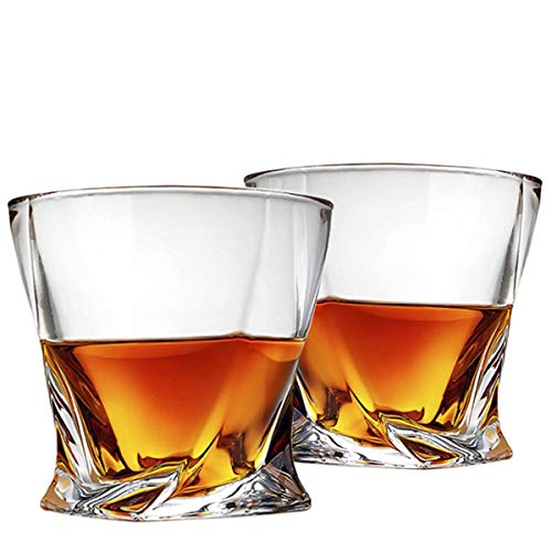 Cooko Twist Vasos de Whisky Juego de Vasos Ultra-Clarity, Apto Para Lavavajillas, Regalos de Vino, Juego de 2 (300ML/10.6 oz)