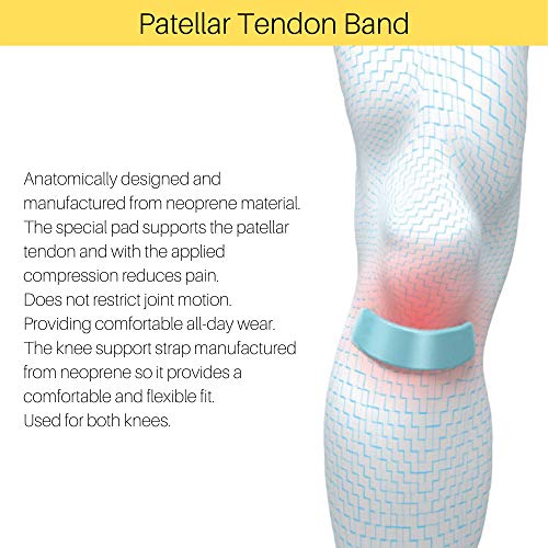 Correa de apoyo para el tendón rotuliano, alivio del dolor de rodilla con correa de silicona ajustable para hombres y mujeres, tendinitis, correr, senderismo, fútbol, voleibol, sentadillas