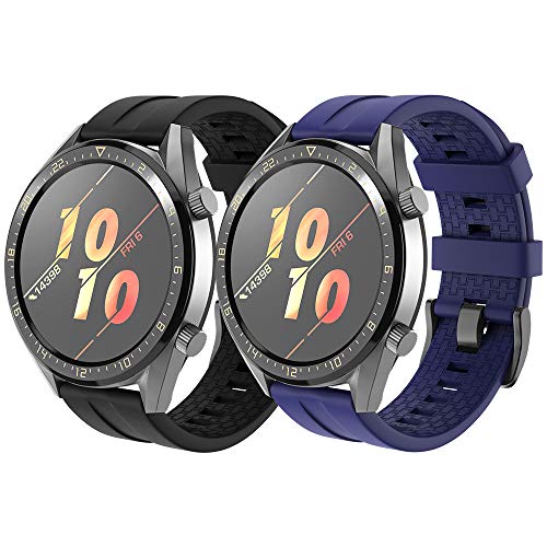 Correa para Huawei Watch GT 2/Huawei Watch GT Fashion/Sport/Active/Elegant/Classic,22mm Pulsera de Repuesto de Silicona Banda Ajustable