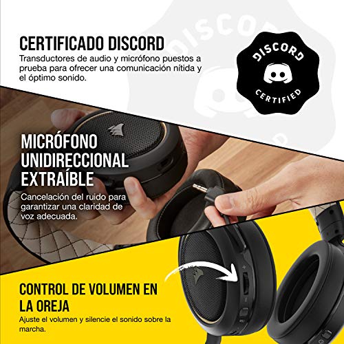 Corsair HS70 PRO Wireless Auriculares para juegos HS70 PRO WIRELESS, Color Crema (EU)