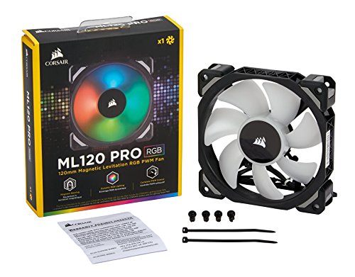 Corsair ML120 Pro - Ventilador de levitación magnética, 120 mm premium, con LED RGB, paquete sencillo (CO-9050075-WW)