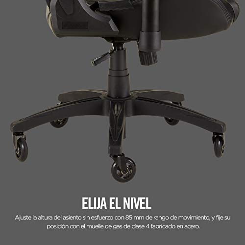 Corsair T1 Race Silla de Oficina, para Videojuegos, Polipiel, fácil de ensamblar, giratoria ergonómica, Altura Ajustable y reposabrazos 4D, Asiento cómodo y reclinable, Negro