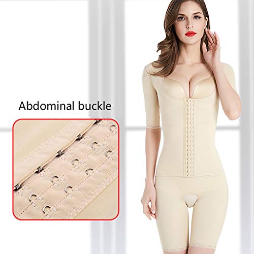 Corsé Abrir plástico de la Cintura Postnatal Abdomen Mujer de Cintura Alta de sección Ligera Siameses Pierde Peso Hip Quema de Grasas No Trace Entrenador XMJ (Color : Skin Tone, Size : M)