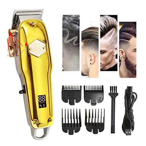 Cortapelos Profesionale Hombres, Longitud de Corte de Pelo Ajustable de 0.45- 9 mm, con Palanca Cónica y Pantalla LED