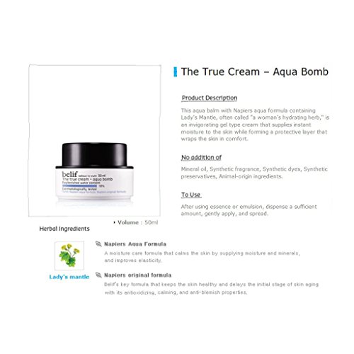 Cosméticos coreanos, LG Hogar y Cuidado de la Salud. Belif, la crema verdadera - Aqua Bomb (50 ml, gel hidratante) [001KR]