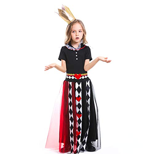 Cosplay Navidad niña Cuento de Hadas Alicia en el país de Las Maravillas Cosplay Halloween Novedad Regalo Poker Reina Mono Estampado