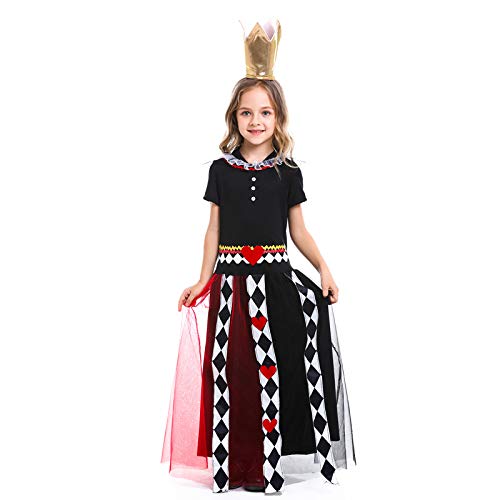 Cosplay Navidad niña Cuento de Hadas Alicia en el país de Las Maravillas Cosplay Halloween Novedad Regalo Poker Reina Mono Estampado