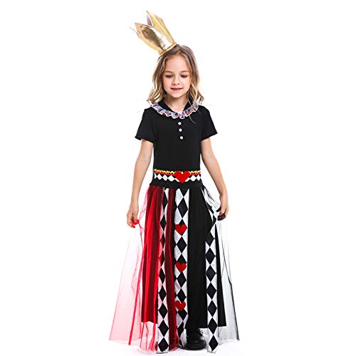 Cosplay Navidad niña Cuento de Hadas Alicia en el país de Las Maravillas Cosplay Halloween Novedad Regalo Poker Reina Mono Estampado