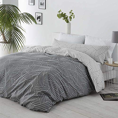 COTTON ARTEAN Funda Nordica Reversible Salinas Cama de 105 Cierre con Corchetes. HIPOALERGENICA